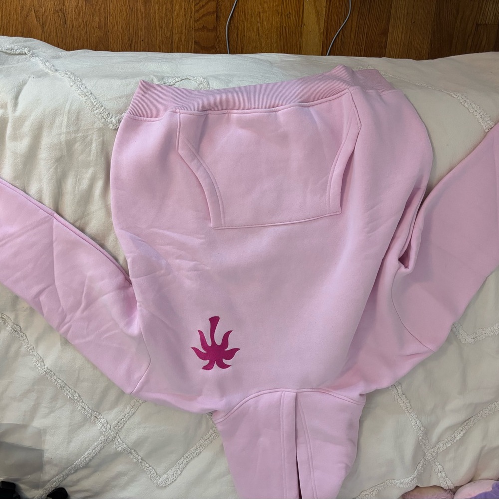 Pink palm puff "Hawaii Hibiscus" Hoodie in Blush - Picture 5 of 8